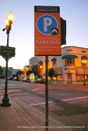 Downtown Sign Murphy Station & Orange Garage Parking in Sunnyvale, CA