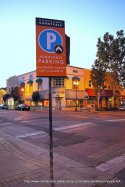 Downtown Sign Orange Garage Parking